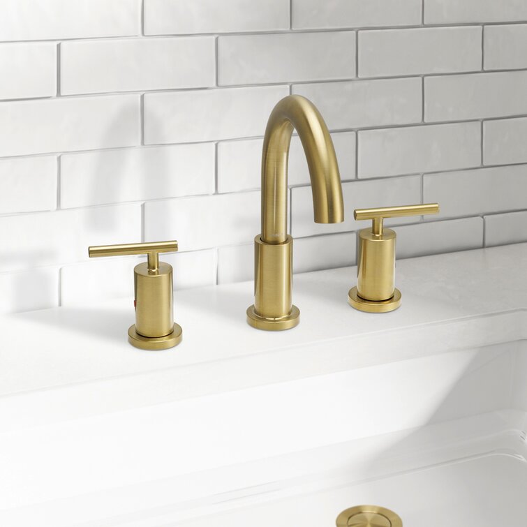 Parlos Home wide fashion spread bathroom gold faucet